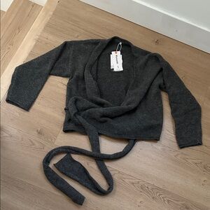 Women's Gray Sweater tie around top